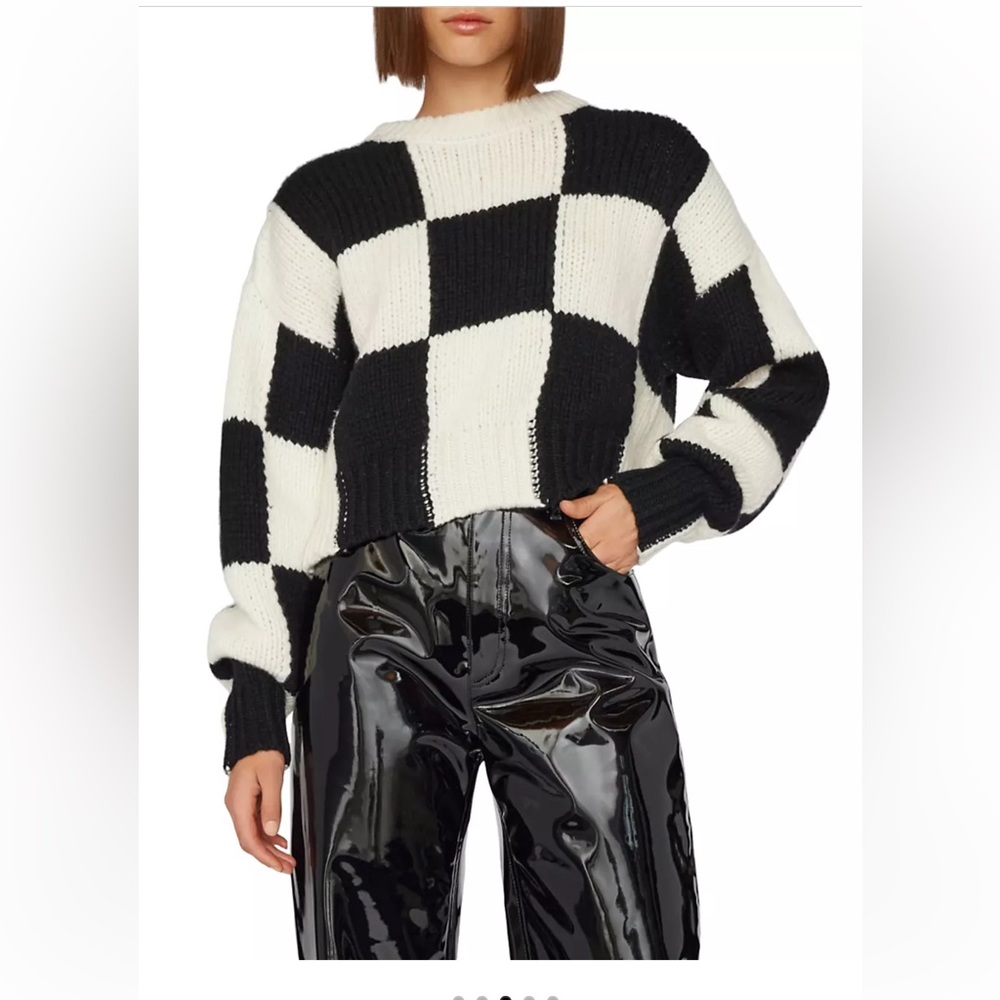 Frame checkerboard Merino sweater